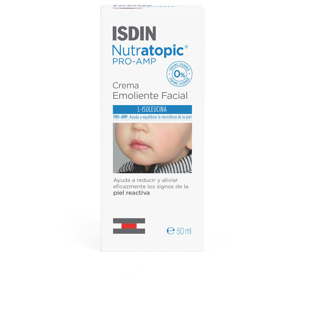 Tube of ISDIN Nutratopic Pro-AMP facial cream for atopic baby skin
