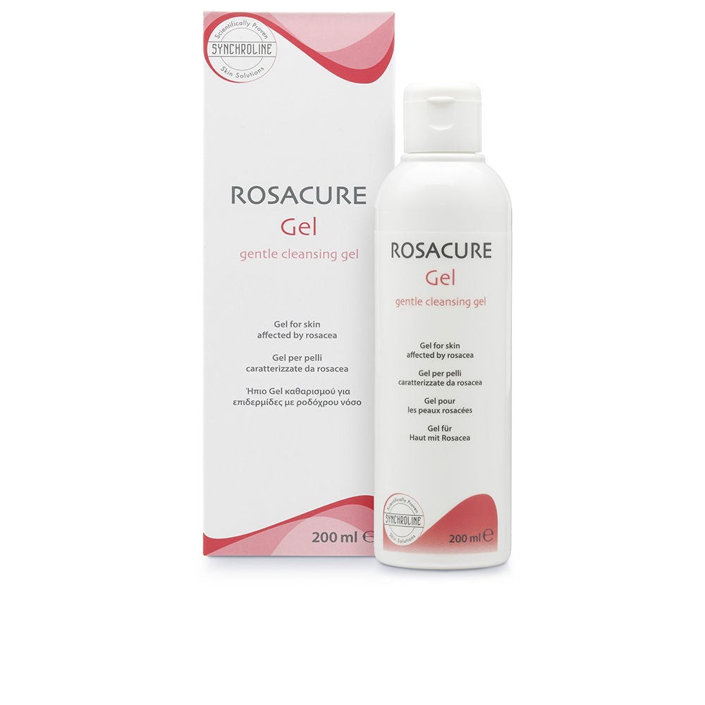 Clear bottle of Rosacure calming cleansing gel for sensitive, rosacea-prone skin