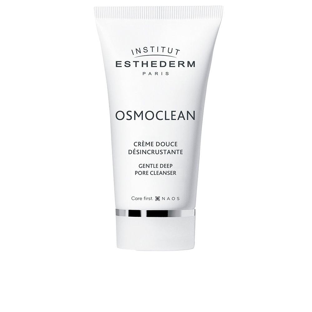Jar of Osmoclean Cleansing Cream by Institut Esthederm, cream texture on finger