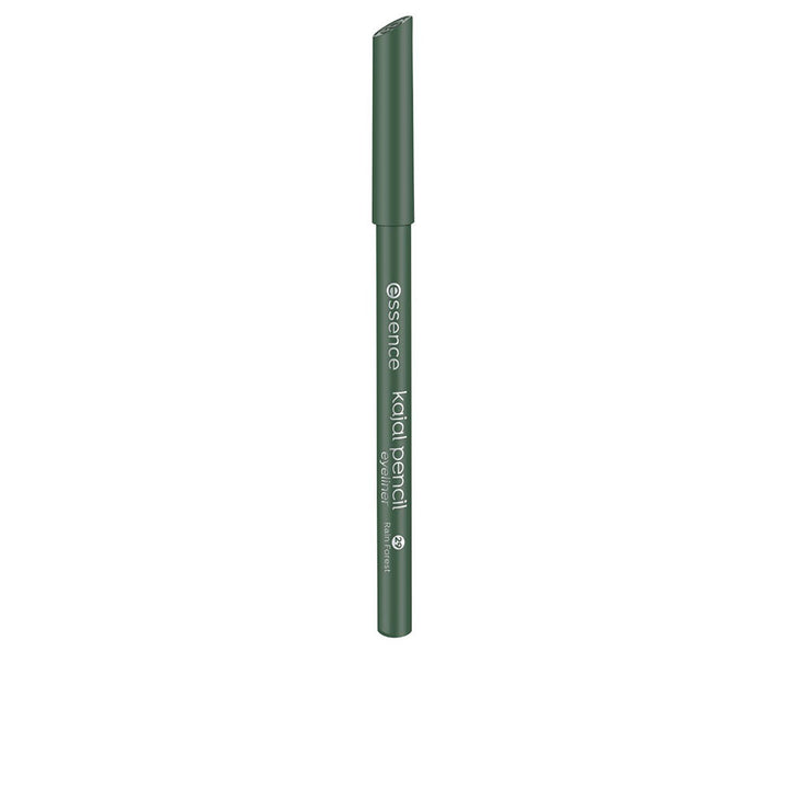 Essence Dark green slim kajal eyeliner pencil with removable cap, printed body text and matte finish
