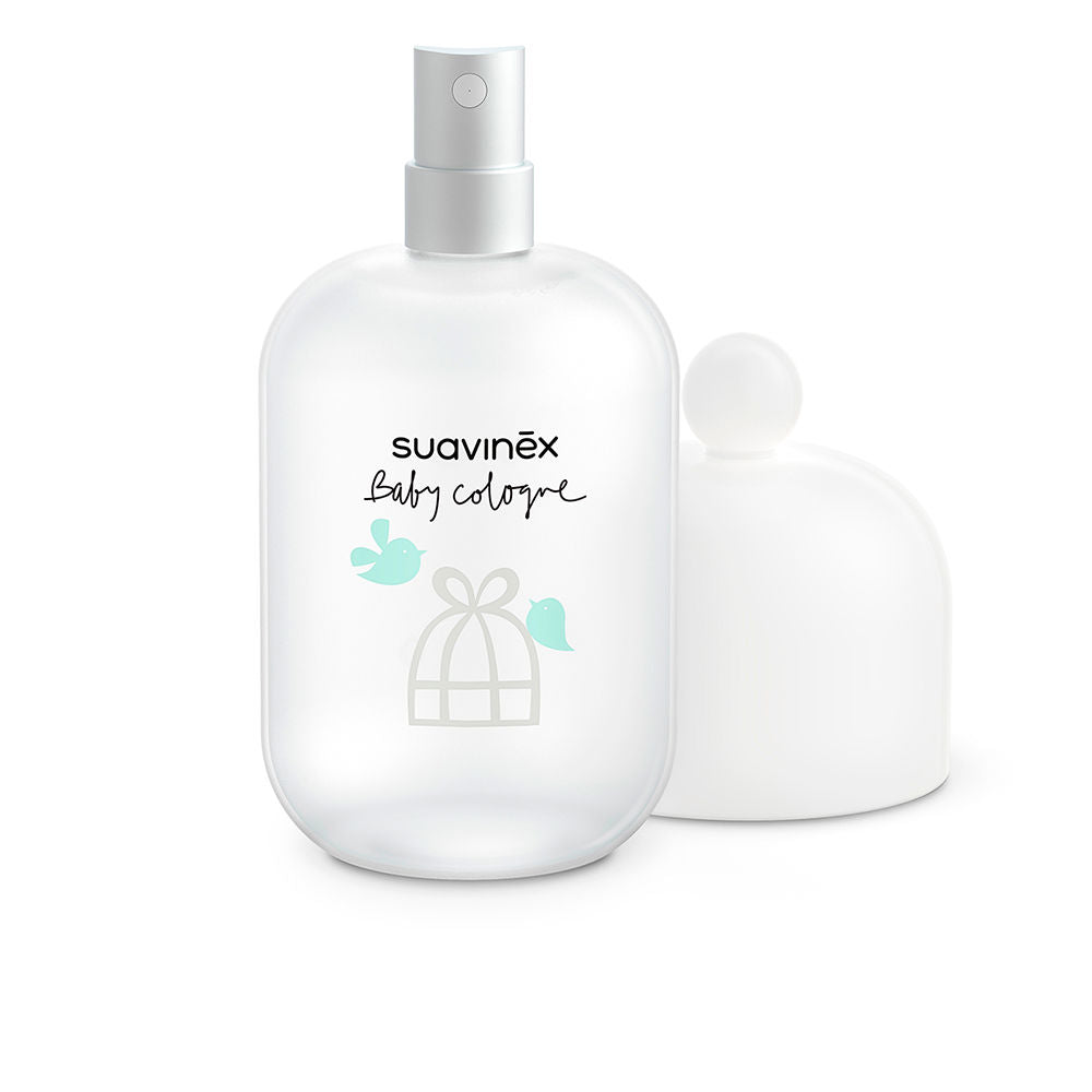 Small spray bottle of Suavinex unisex baby cologne with citrus and floral scent