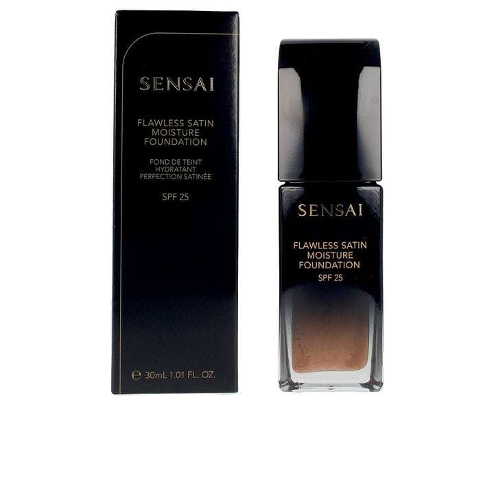 30 ml bottle of satin moisture hydrating foundation, shade FS205-Mocha Beige