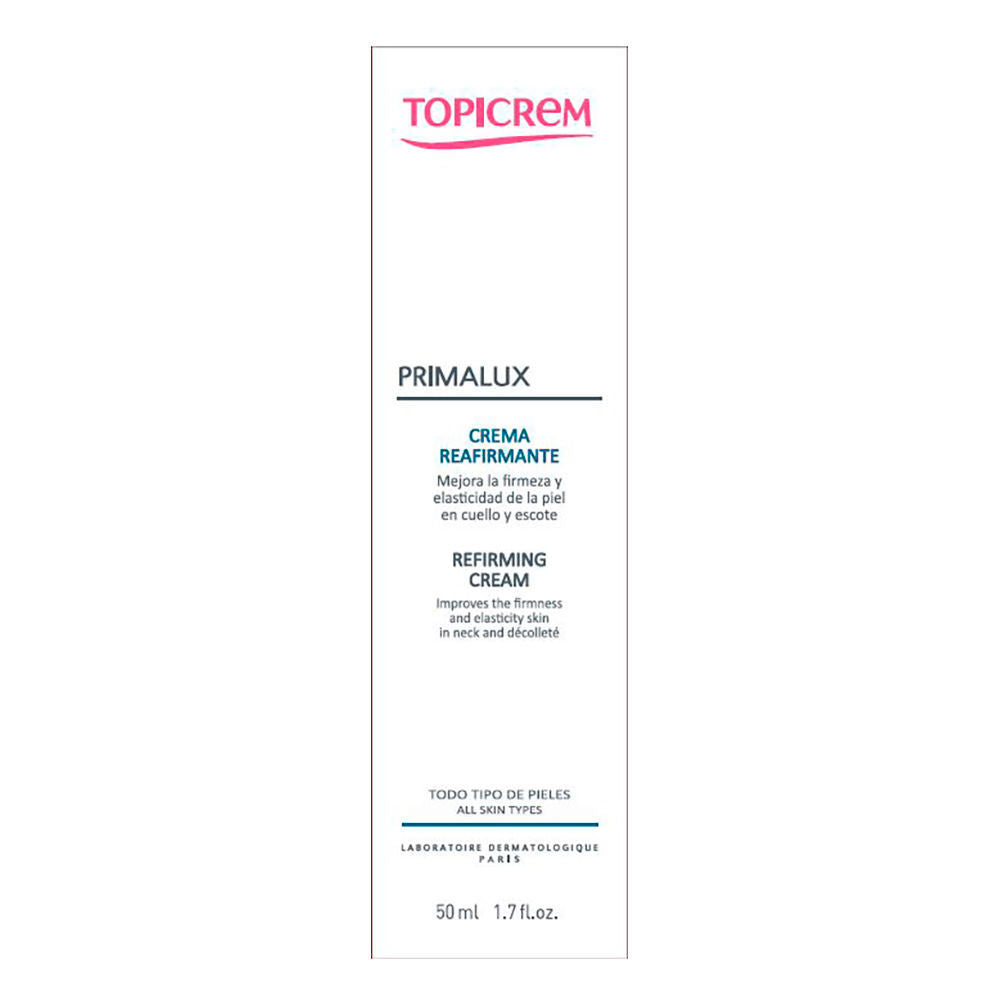 Jar of Topicrem Primalux anti-aging cream for firmer, luminous skin