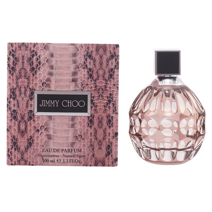 Jimmy Choo rounded soft-pink perfume bottle with subtle glamorous silhouette