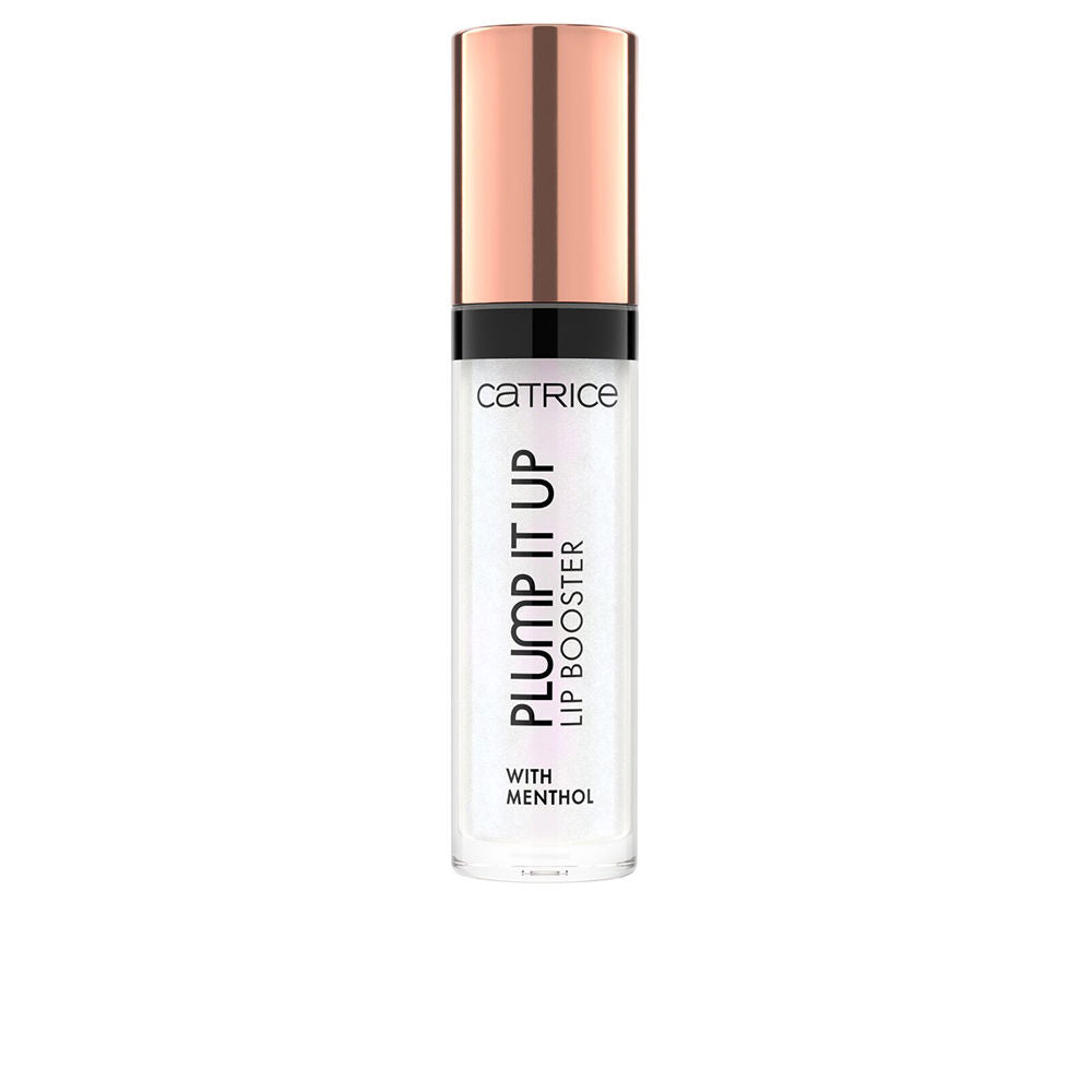 Small transparent lip booster tube, brown tinted gloss with applicator, 3.5 ml