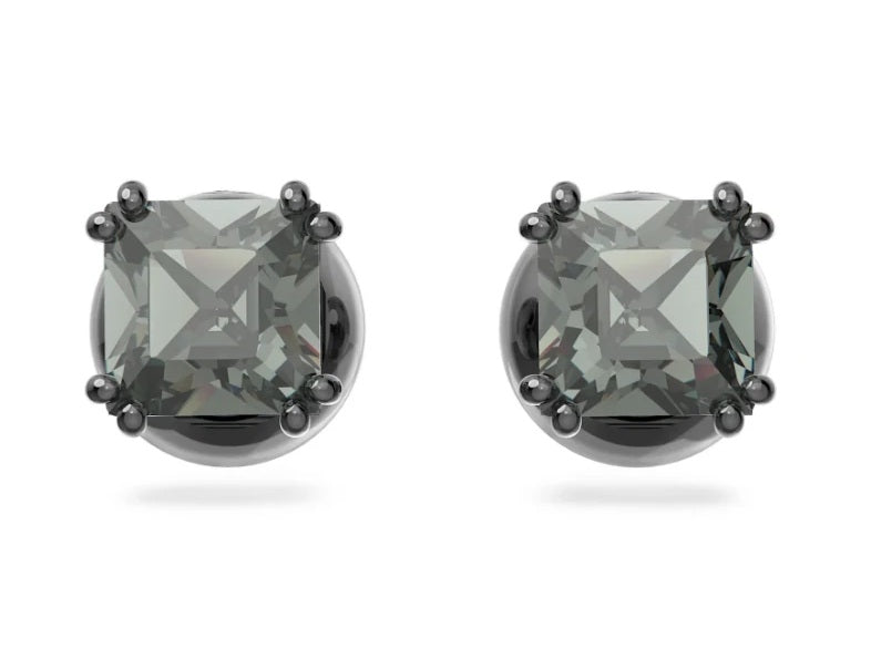 Smoky Faceted Gunmetal Studs