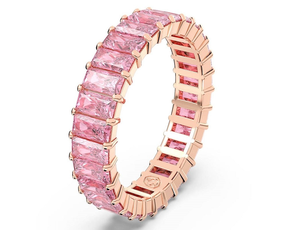 Radiant Rose Gold Tennis Bracelet with Pink Gemstones
