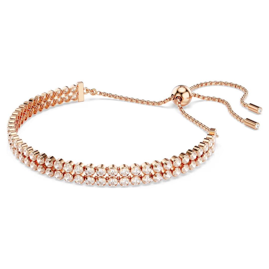 Radiant Rose Gold Crystal Tennis Bracelet