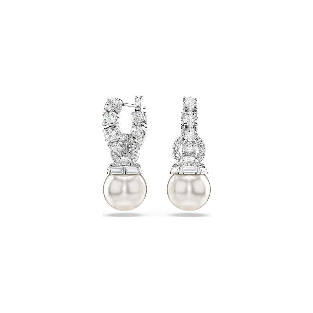 Timeless Elegance Pearl and Crystal Drop Earrings