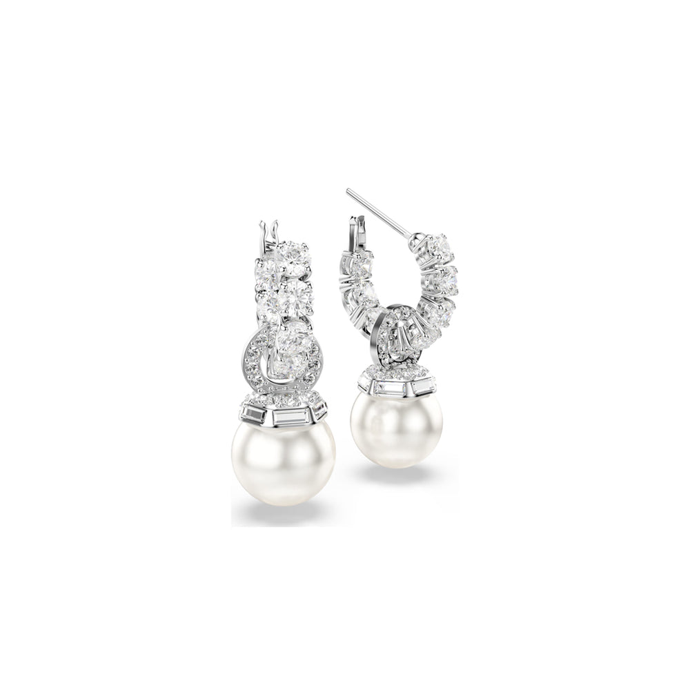 Timeless Elegance Pearl and Crystal Drop Earrings