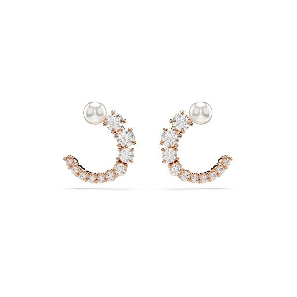 Radiant Rose Gold Ear Cuffs with Pearls & Sparkling Stones