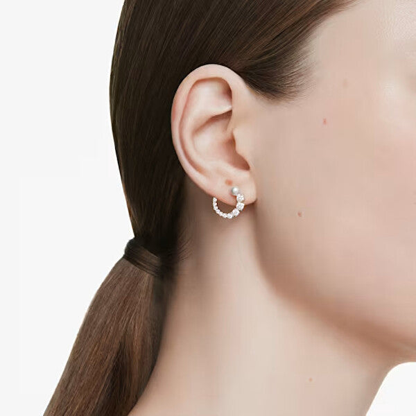 Radiant Rose Gold Ear Cuffs with Pearls & Sparkling Stones