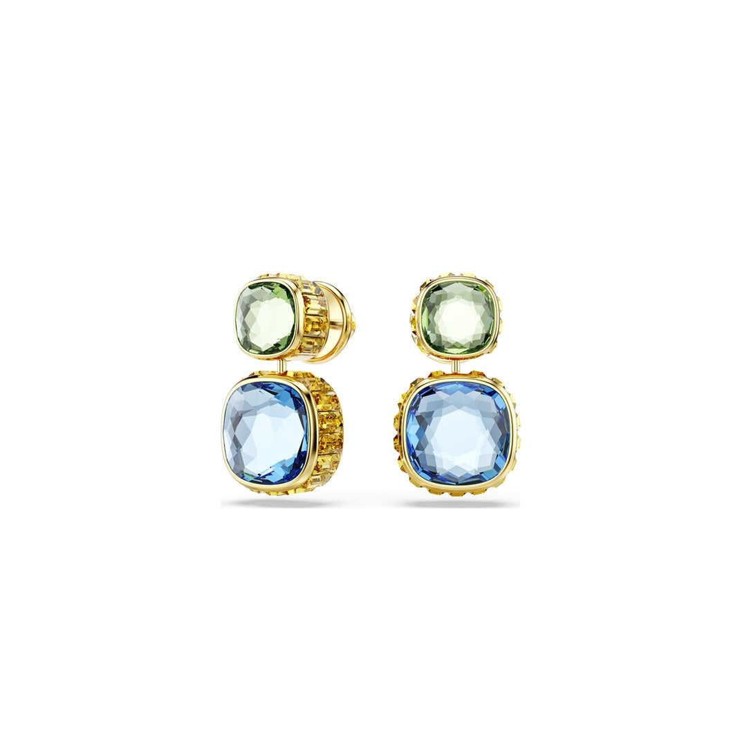 Radiant Faceted Gemstone Drop Earrings