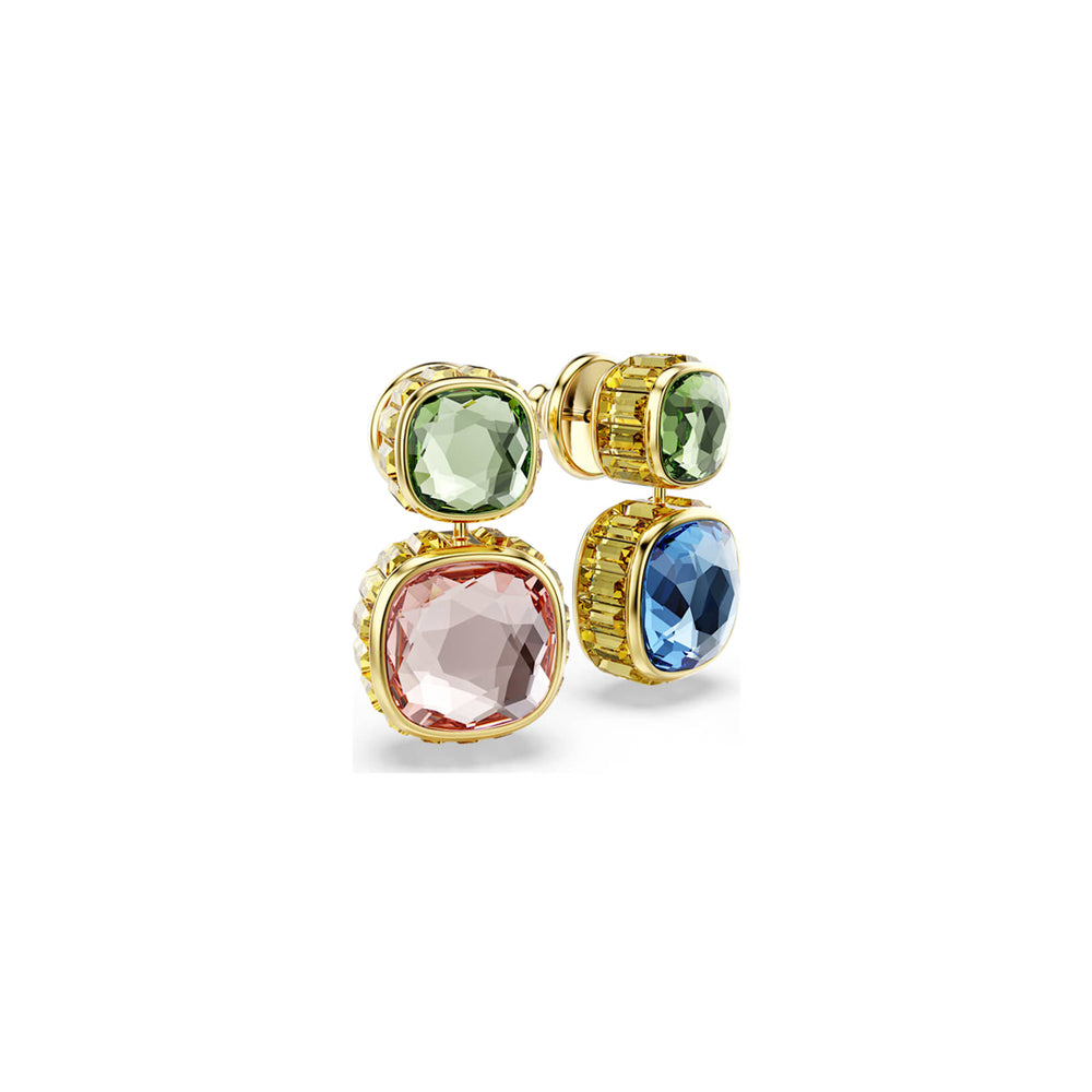 Radiant Faceted Gemstone Drop Earrings
