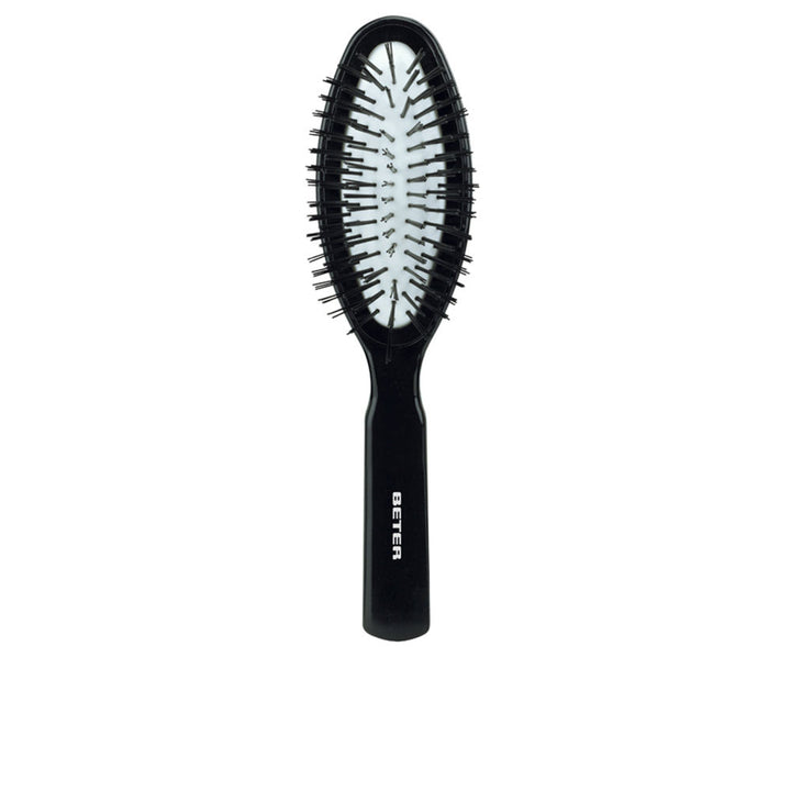 Oval pneumatic hair brush with nylon filaments, 17.5 cm, tonal finish