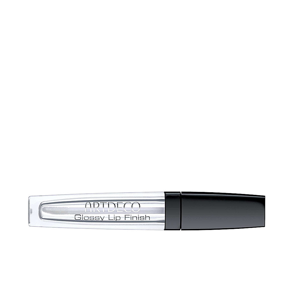 Artdeco Clear plastic lip gloss tube with black cap and printed text, visible applicator inside