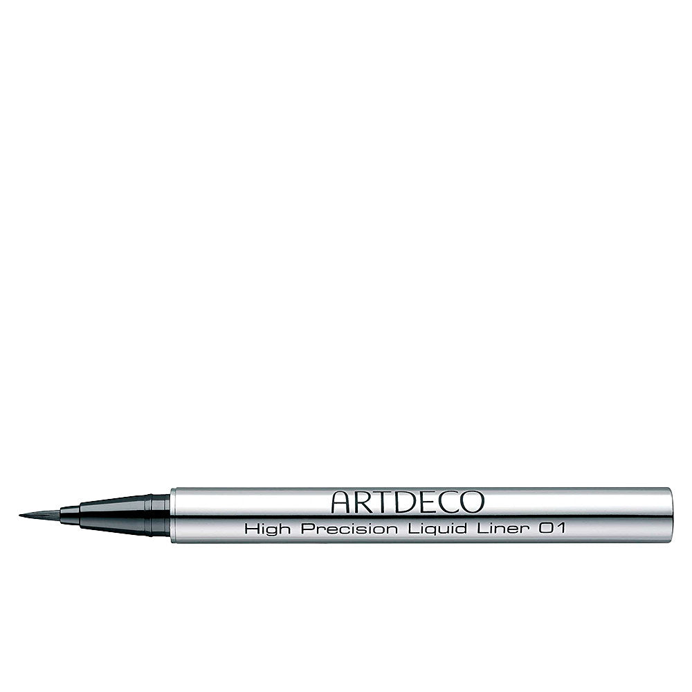 Artdeco Sleek silver liquid eyeliner pen with fine brush tip, black applicator tip, printed text on body