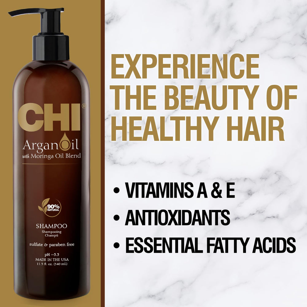 355 ml shampoo bottle — argan oil formula for dry, damaged hair, Unisex