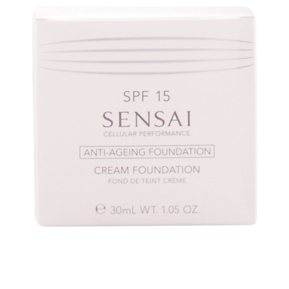 30 ml cream foundation tube, cream finish, SPF 15, shade Topaz Beige