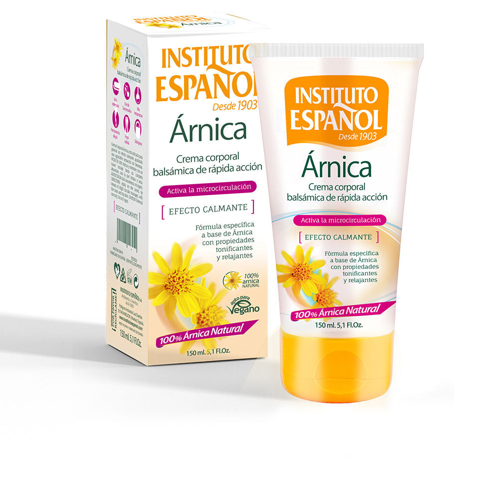Instituto Español Slim white tube of Arnica Relax Heels lotion with blue label and cap, clear product name visible