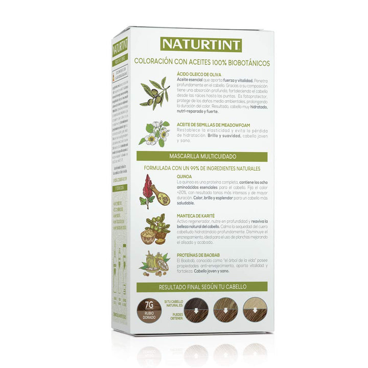 Tube and developer of 7G golden blonde gel hair colour with quinoa mask, 170 ml