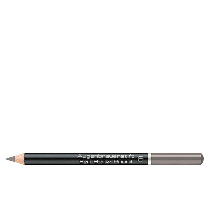 Slim 1.1 g brow pencil in medium grey brown with creamy tip and twist mechanism