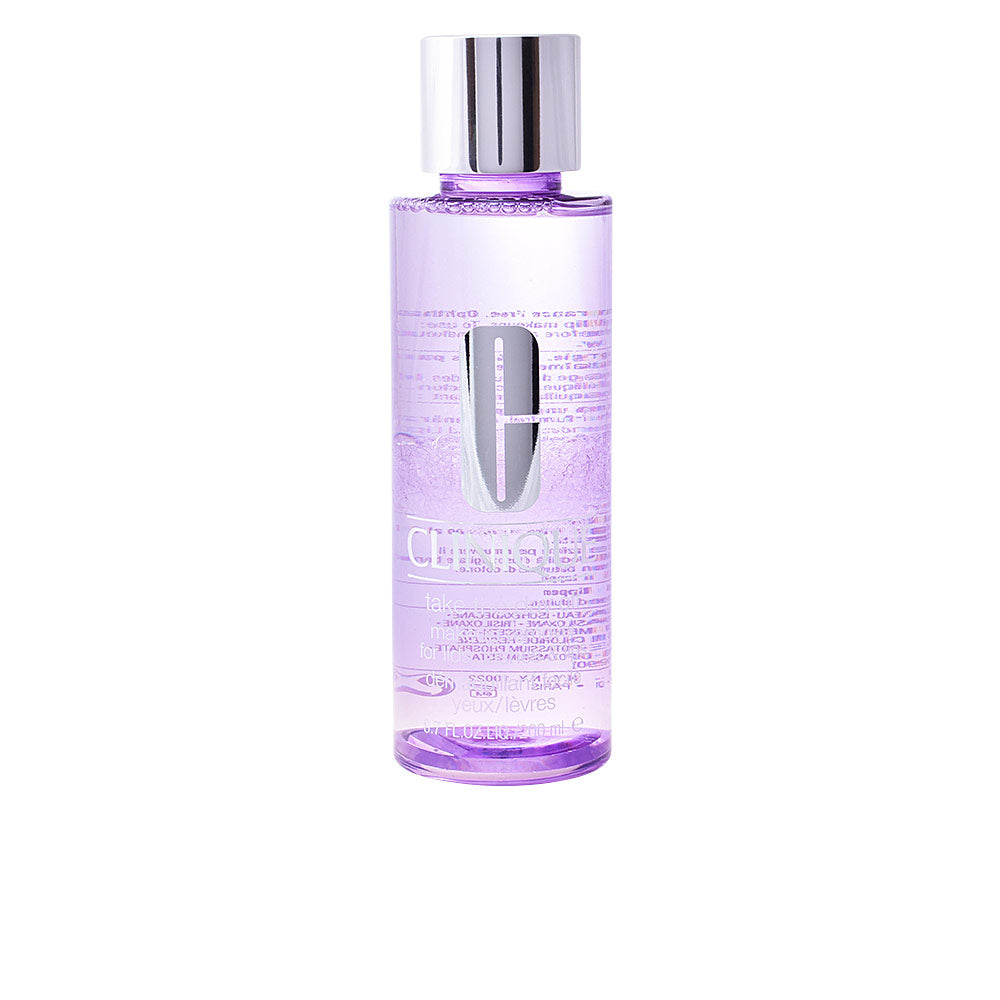 200 ml bi-phase eye and lip makeup remover bottle, clear and oil layers visible