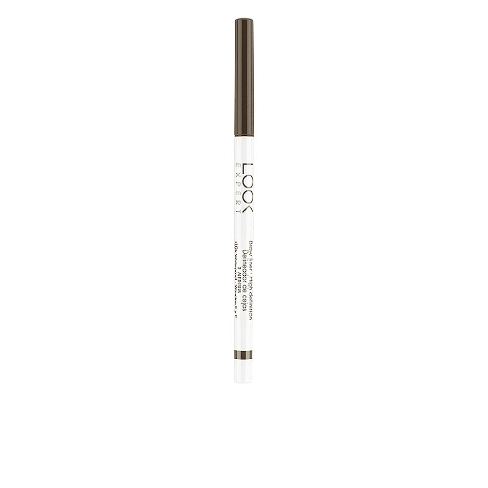 Beter Brown and white slim plastic eyebrow pencil with brown cap, printed text and twist-up mechanism