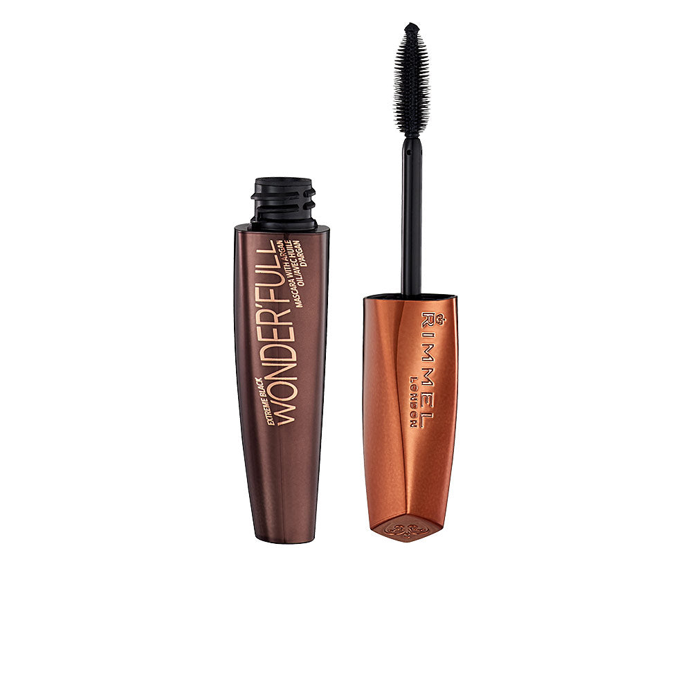 Black volumising mascara tube with Ultra‑Flex brush, argan oil enriched, 11 ml