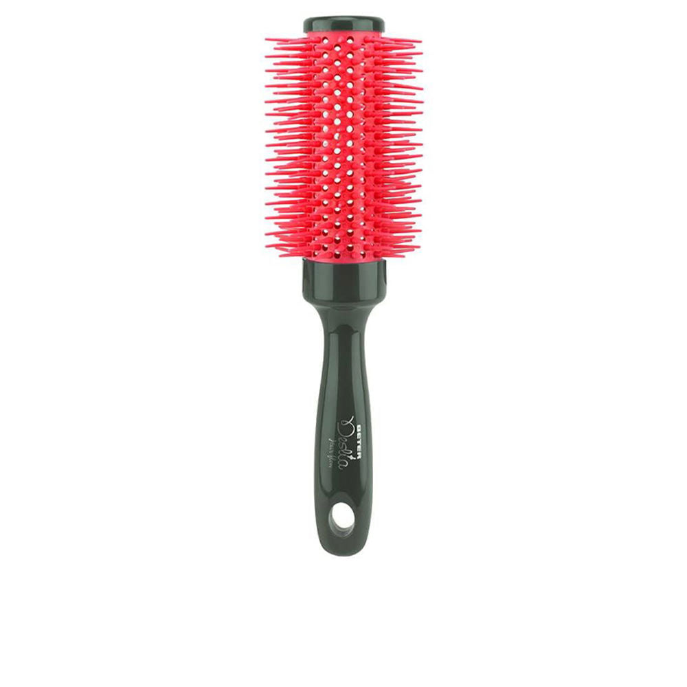 33 mm ventilated round brush with dual nylon bristles and non-slip handle for Women