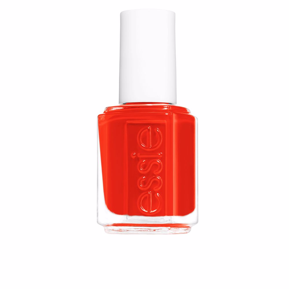 Bottle of rich red cream nail polish with wide brush, 13.5 ml