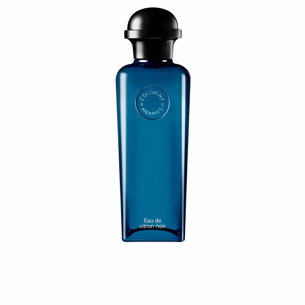 Deep-blue lantern-shaped Hermès bottle of Eau de Citron Noir with orange box