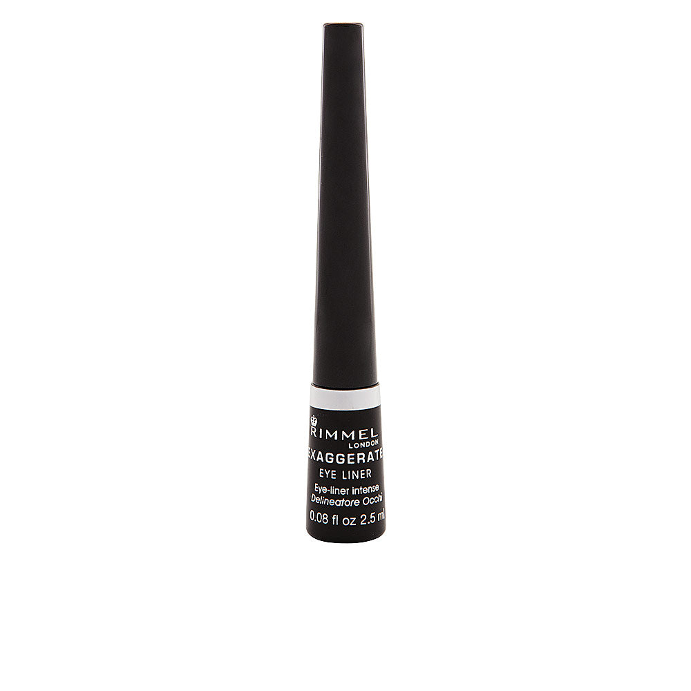 Rimmel Slim black liquid eye liner pen with long tapered cap and small cylindrical base, plastic finish