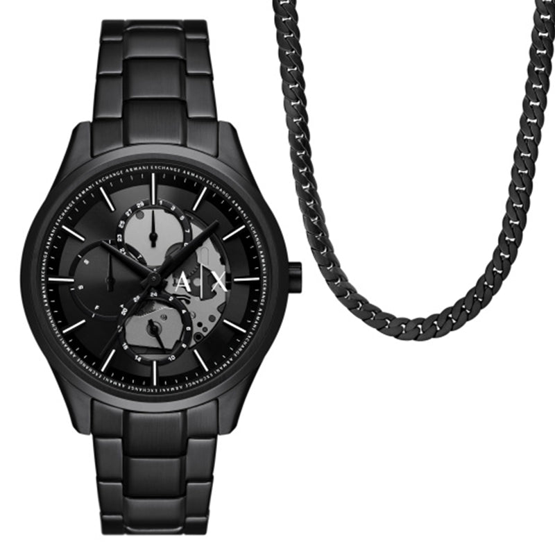 Precision Black Chronograph with Chain Link Statement