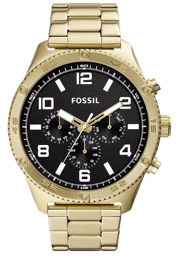 Timeless Precision in Gold and Black Chronograph