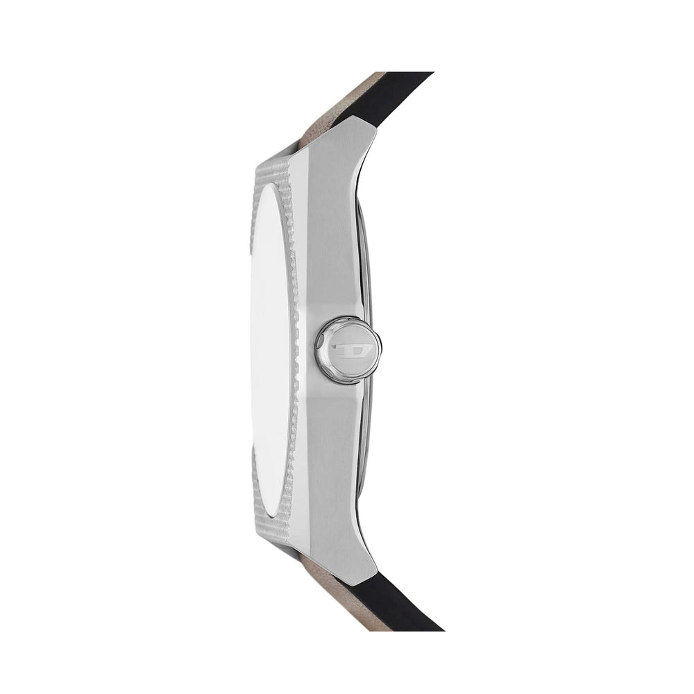 Bold Precision in Silver and Brown Leather