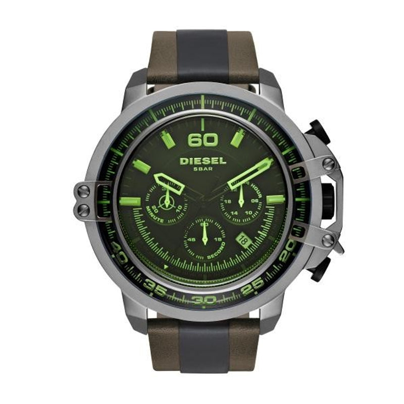 Chrono Edge Sport Leather Strap Watch