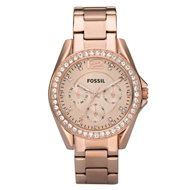 Fossil Rose Gold Crystal Chronograph Watch