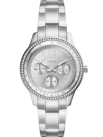 Fossil Silver Chronograph Crystal Watch