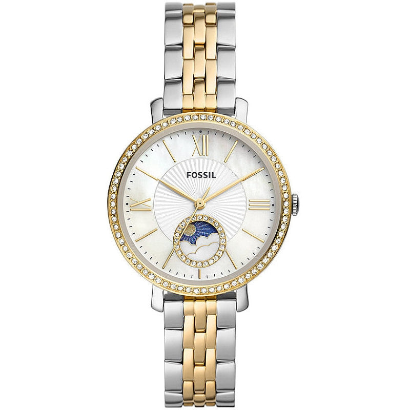 Timeless Two-Tone Elegance with Moon Phase Charm