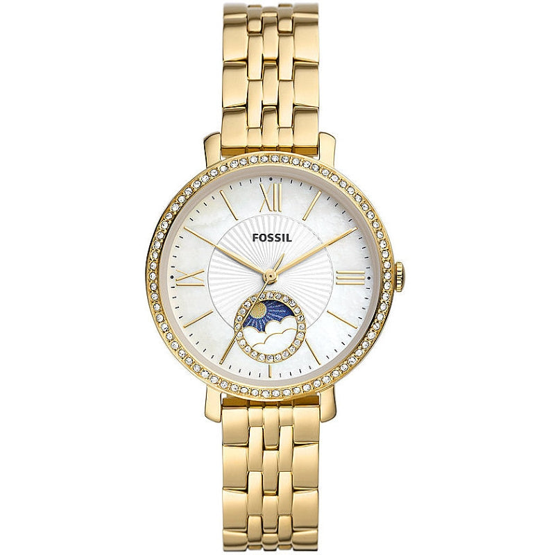 Fossil Gold-Tone Crystal Moonphase Watch