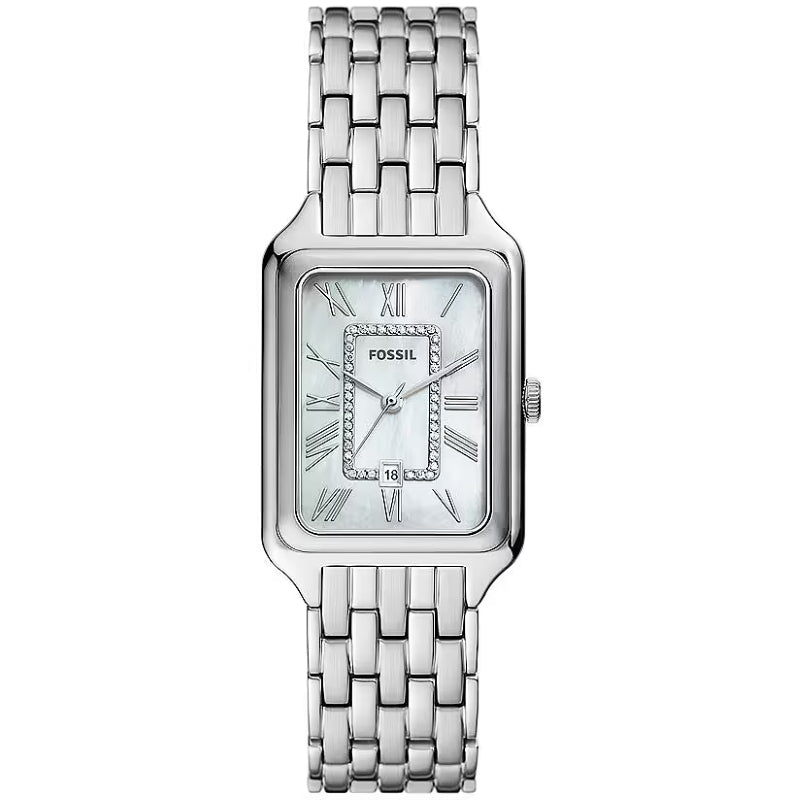 Fossil Silver Rectangular Crystal Watch