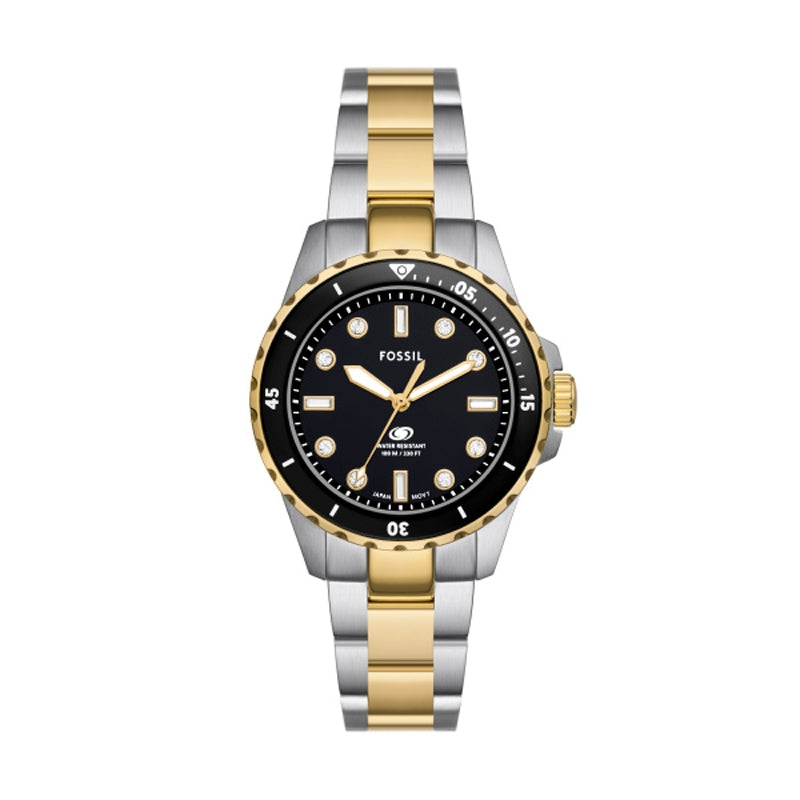 Timeless Two-Tone Elegance with Crystal Accents
