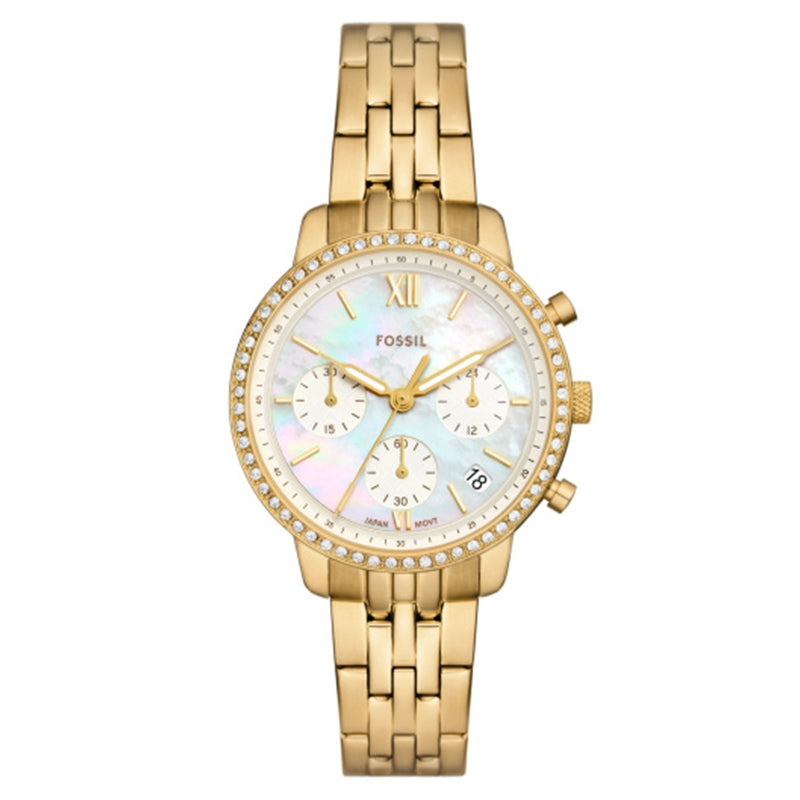 Timeless Gold-Tone Elegance with Mother-of-Pearl Dial