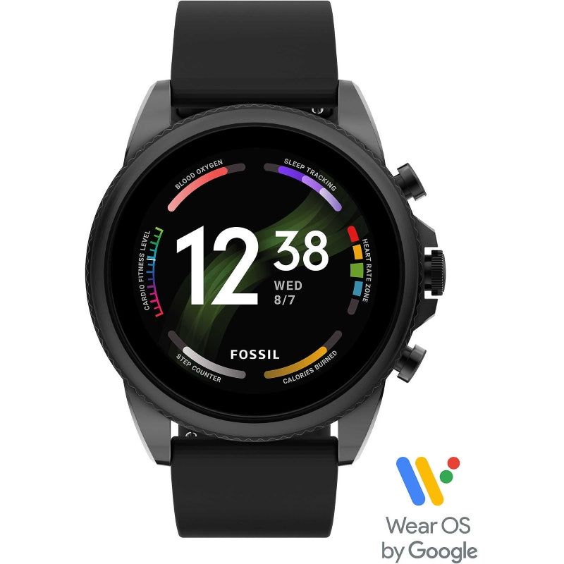 Fossil Black Silicone Smartwatch for Men