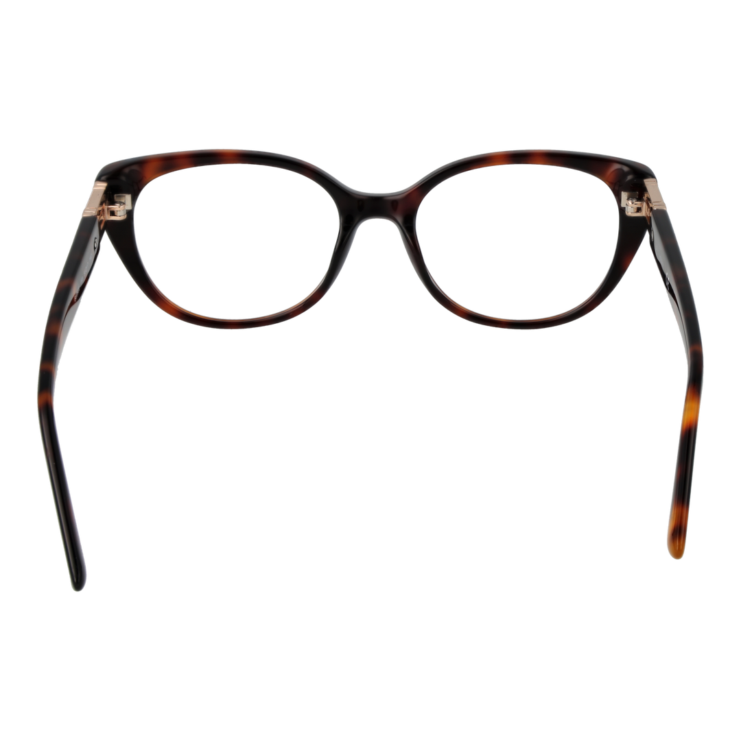 Tortoiseshell cat-eye eyeglasses in glossy plastic with gold &