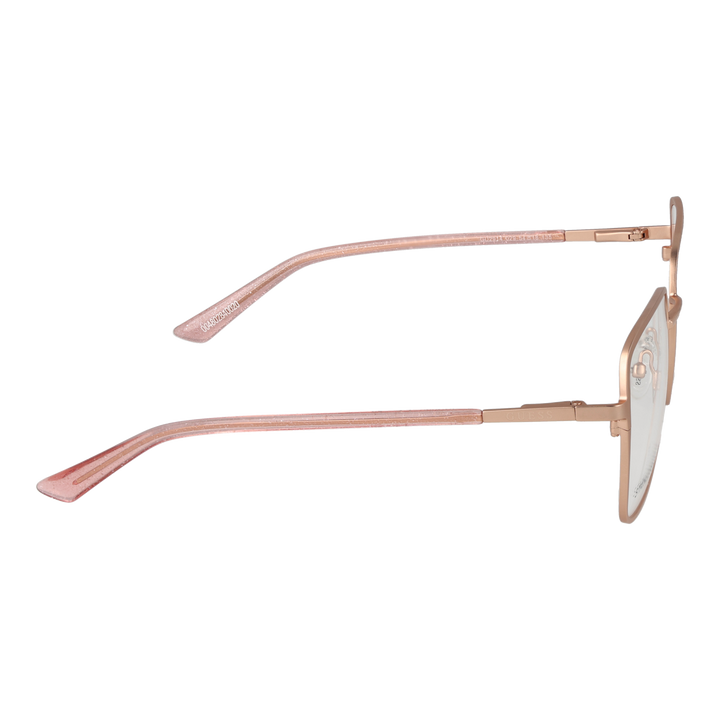 Rose gold thin metal square eyeglasses for Women with adjustable nose pads and slim temples