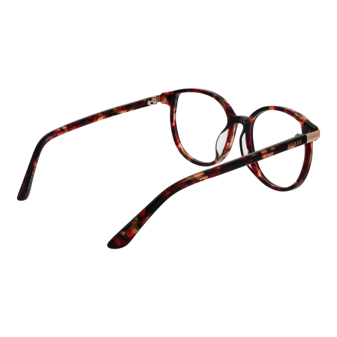 Tortoise shell round eyeglasses for Women, plastic frame with metal temple accents in brown and amber tones