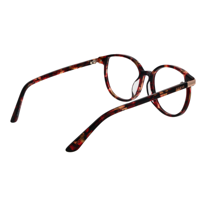 Tortoise shell round eyeglasses for Women, plastic frame with metal temple accents in brown and amber tones