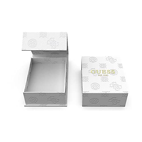 Pair of gold square stud earrings with clear faceted gemstones on white background, front view